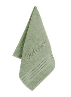 Froté ručník kolekce Linie s výšivkou Tatínek Barva: Zelená, Velikost: 50x100 cm