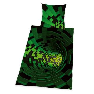 HERDING Povlečení 3D Efekt green Bavlna, 140/200, 70/90 cm