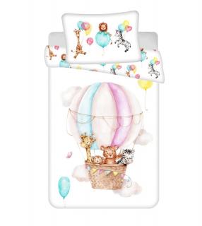 JERRY FABRICS Povlečení do postýlky Zvířátka Flying balloon baby  Bavlna, 100/135, 40/60 cm