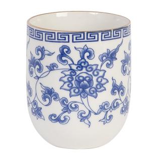 Kalíšek na čaj modré květy - Ø 6x8 cm / 0,1L