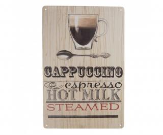 Nástěnná plechová cedule Cappuccino - 20x30 cm