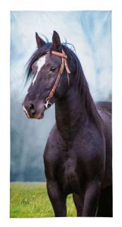 Osuška Kůň černý  Bavlna - Froté, 70x140 cm