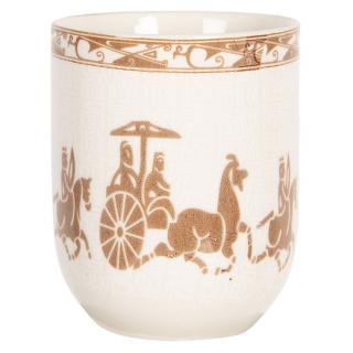 Porcelánový kalíšek na čaj s antickými motivy - ∅ 6x8 cm / 0,1L