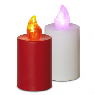 Elektrická svíčka s plamenem 2 ks bílá