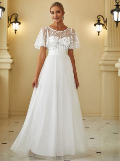 Šaty svatební KLAUDIE bílé Barva: Bílá, Velikost: 44