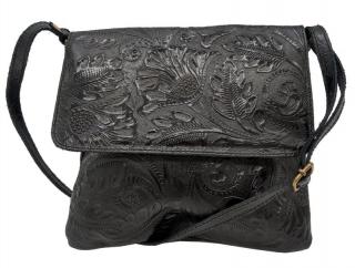 Dámská kožená kabelka DONATELLA 12319 Barva: Černá