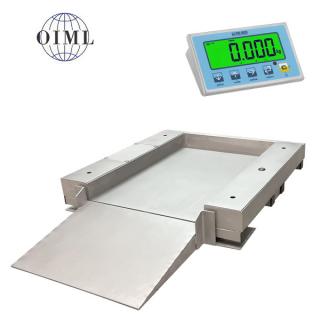 LESAK 4TU0406NDFWLIP, 150kg/50g, 400x600mm, nerez (Nerezová váha se sníženou vážní plochou včetně indikátoru a jedním nájezdem)