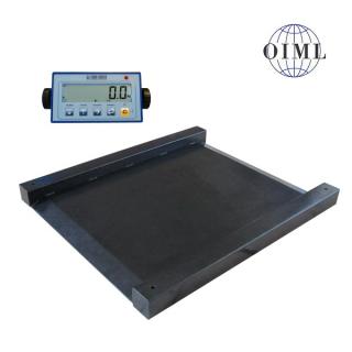 LESAK 4TUVN0808LDFWL, 600kg/200g, 800x800mm, lak (Nájezdová snížená váha s vestavěnými nájezdy včetně indikátoru)