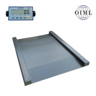 LESAK 4TUVN1010L-SP-DFWL, 1500kg/500g, 1000x1000mm, lak (Nájezdová snížená váha se sníženou vážní plochou s vestavěnými nájezdy s vážní jednotkou, lakovaná konstrukce)