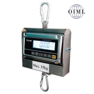 LESAK J1-RWS-IP, 15kg/5g, nerez (Závěsná/jeřábová váha pro obchodní vážení s LCD displejem v nerezi)