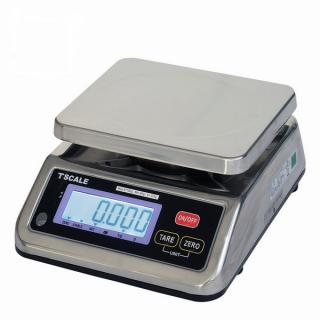 Profesionální nerezová voděodolná gastro váha TSCALE S29B, 6;15kg/2;5g, 190x230mm (Gastro váha v krytí IP-67 určená do kuchyní, výroben a skladů, ověřená - cejchovaná)