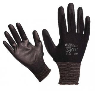 Pracovní rukavice ČERVA BUNTING BLACK (nylon, PU dlaň) Velikost: 10