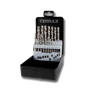 Sada vrtáků RUKO do kovu vybrušované Terrax - kovový obal | 1,5-13mm 25 dílů