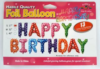 Balónky – Happy Birthday druh: Se srdíčky
