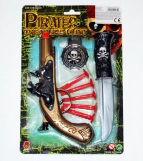 Pirátská sada - bambitka, kompas a nůž