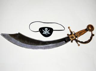 Pirátská sada - šavle s páskou přes oko