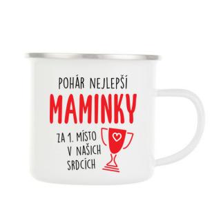 Plechový smaltový hrnek - Pohár nejlepší maminky