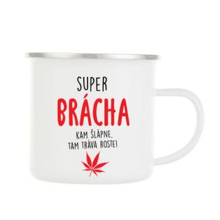 Plechový smaltový hrnek - Super brácha