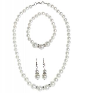 Sada perly - náhrdelník, náramek a náušnice