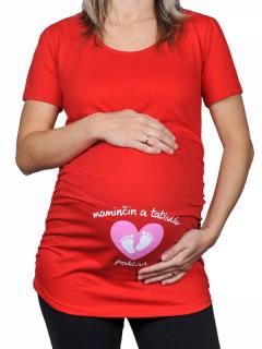 Těhotenské tričko - Maminčin a tatínkův poklad Barva: červená