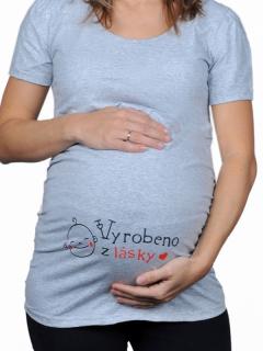 Těhotenské tričko - Vyrobeno z lásky Barva: Modrá