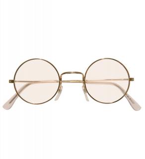 Zlaté brýle se skly tvar: kulaté