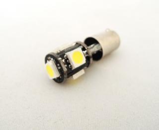 Superlight LED autožárovka BA9S 12V 5led diod SMD 5050 CANBUS bílá 6500K