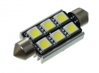 Superlight LED žárovka sufit 12V 36mm 6 led diody SMD 5050 CAN-BUS bílá 6500K