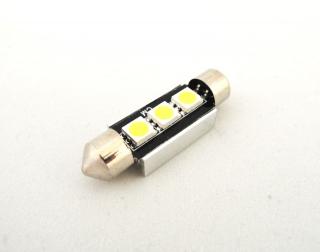 Superlight LED žárovka sufit 12V 39mm 3 led diody SMD 5050 CAN-BUS bílá 6500K
