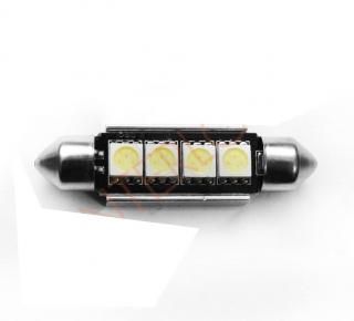 Superlight LED žárovka sufit 12V 39mm 4 led diody SMD 5050 CAN-BUS bílá 6500K