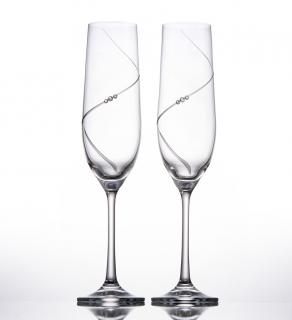 Bohemia Crystal sklenice na šumivé víno 190 ml dekor ATLANTIS PRECIOSA, 2 ks (Ručně broušené skleničky Preciosa)