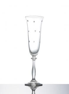 Bohemia Crystal Sklenice na šumivé víno 190 ml dekor STARDUST, 6 ks (Ručně broušené skleničky)