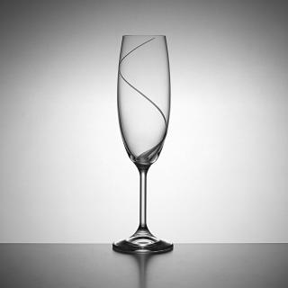 Bohemia Crystal sklenice na šumivé víno 220 ml dekor ATLANTIS, 6 ks (Ručně broušené skleničky)