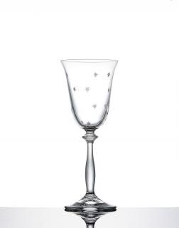 Bohemia Crystal Sklenice na víno 185 ml dekor STARDUST, 6 ks (Ručně broušené skleničky)