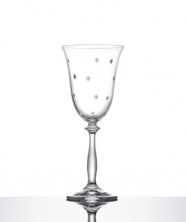 Bohemia Crystal Sklenice na víno 250 ml dekor STARDUST, 6 ks (Ručně broušené skleničky)