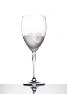 Bohemia Crystal Sklenice na víno 350 ml dekor CAROLINE, 6 ks (Ručně broušené skleničky)