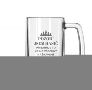 JSEM HASIČ, pískování obrázku (Pískování obrázku na sklo z naší nabídky)