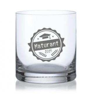 Maturitní sklenička na whisky Logo 280ml, 1 ks (Do poznámky v nákupním košíku napište požadovaný rok)