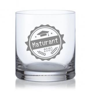 Maturitní sklenička na whisky Logo 280ml, 1 ks (Sklenka s logem Maturant)