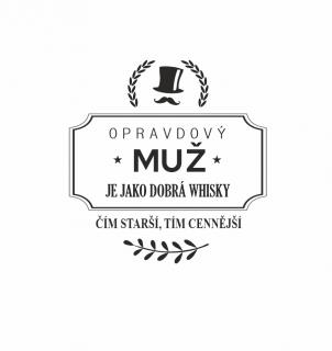 OPRAVDOVÝ MUŽ pískování obrázku (Pískování obrázku na sklo z naší nabídky)
