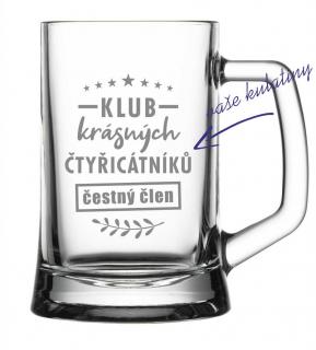 Půllitr s pískovaným motivem "Čestný člen" (Do poznámky v nákupním košíku napište požadované kulatiny)