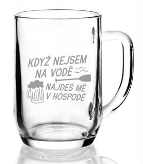 Půllitr s pískovaným motivem  NA VODĚ