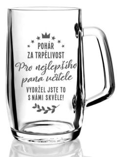 Půllitr s pískovaným motivem  Pohár za trpělivost
