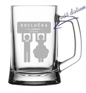 Půllitr s pískovaným motivem  Rozlučka