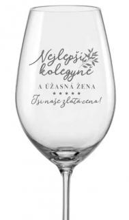 Sklenička na víno  Nejlepší kolegyně , 1 ks