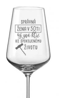 Sklenička na víno  Správná žena , 1 ks