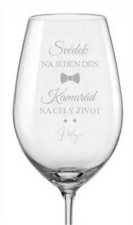 Sklenička na víno Svědek/Kamarád, 1 ks
