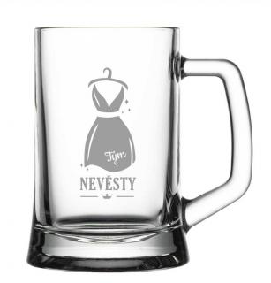 Třetinka s pískovaným motivem  Tým nevěsty