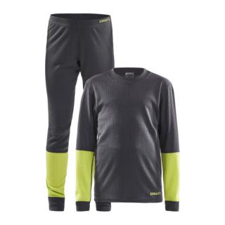 Craft Set Baselayer JR Barva: asphalt/acid, Velikost: 110-116