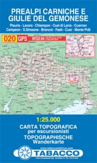 Tabacco WK 020 Kernské Předalpy / Prealpi Carniche 1:25 000